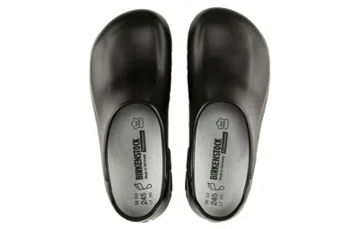 Birkenstock A 640 Pu Black Steel Toe Cap Clogs In Black