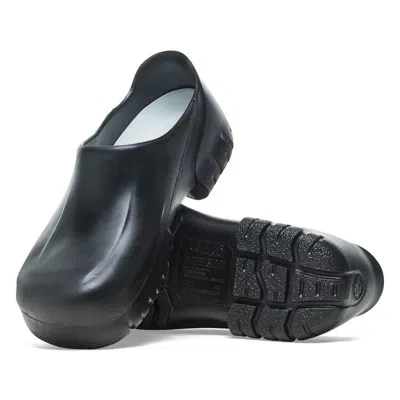 Birkenstock A 640 Pu Black Steel Toe Cap Clogs In Black