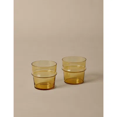 Ferm Living Yellow Boya Low Tumbler Glasses Set Of Two