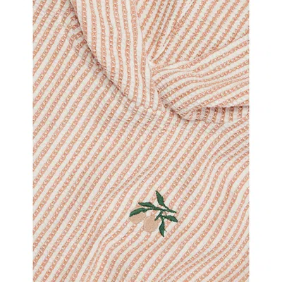 Liewood Stripe Rose /creme Paco Striped Cotton-seersucker Poncho 1-6 In Pink