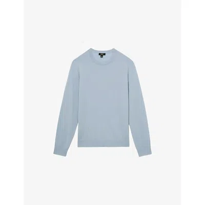 Reiss Mens Soft Blue Wessex Crewneck Wool Jumper Xl