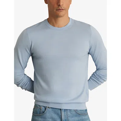 Reiss Mens Soft Blue Wessex Crewneck Wool Jumper Xl