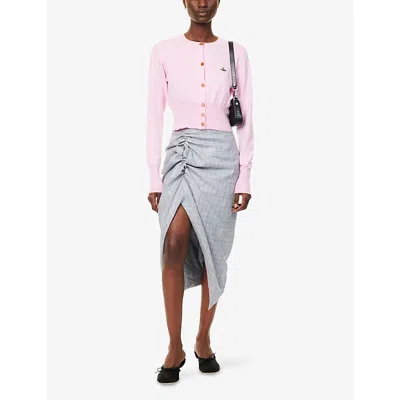 Vivienne Westwood Bea Cardigan Crewneck Long Sleeves In Pink