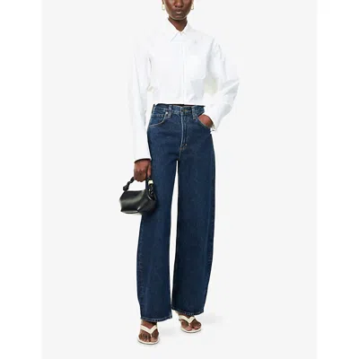 Agolde Womens Pendulum (medium Indigo) Low Curve Wide-leg Denim Jeans