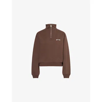 Jacquemus Grosgrain Sweatshirt With Turtleneck In Brown