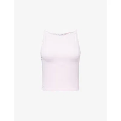 Good American Womens Cotton Candy Pink003 Scuba Sleeveless Stretch-woven Tank Top