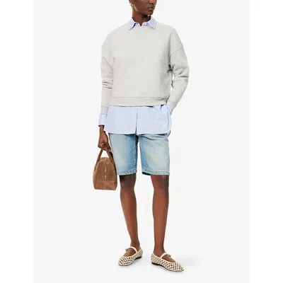 Weekend Max Mara Omens Light Grey Gerba Boxy-fit Cotton-blend Sweatshirt