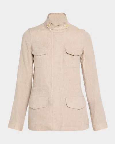 Loro Piana Linen Traveler Jacket In Neutral