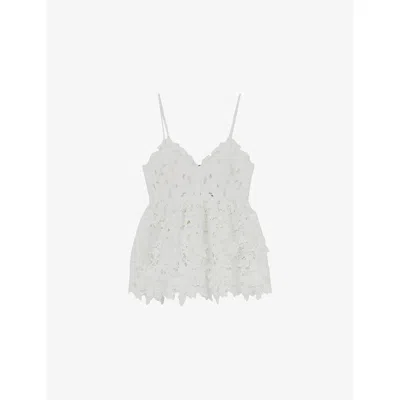 Reiss Womens Ivory Melody Cut-out Guipure-lace Cami Top