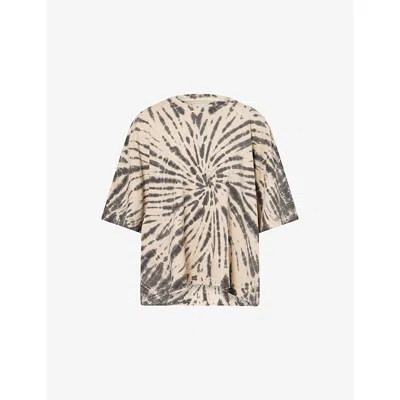 Citizen Of Humanity Womens Spiral Tie Dye Cape Printed Cotton-jersey T-shirt Xs In Brown