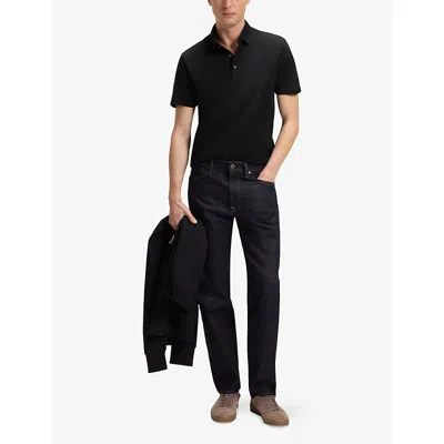 Hugo Boss Mens Black Beckham X Boss Regular-fit Short-sleeve Cotton And Silk-blend Polo Xl In Black