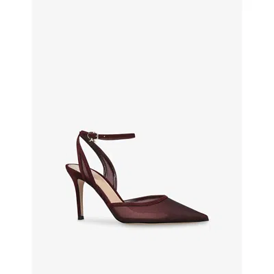 Gianvito Rossi Womens Wine Pointed-toe 80 Mesh Slingback Courts Eur 39 / 6 Uk