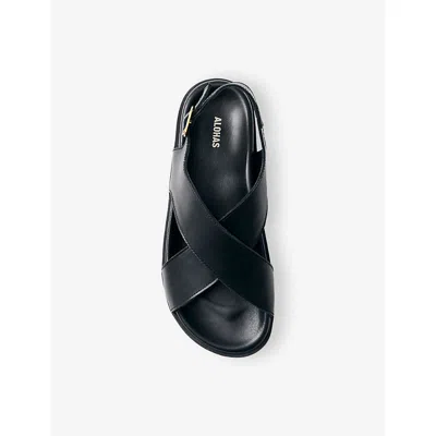 Alohas Marshmallow Leather Sandal In Black