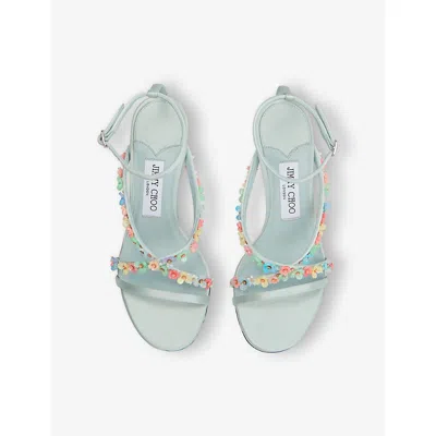 Jimmy Choo Blanche 90 Satin Heeled Sandals In White