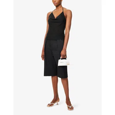 Sir Womens Black Azario Halterneck Knitted Top Xs
