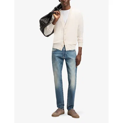 Hugo Boss Mens Medium Blue Beckham X Boss Slim-leg Mid-rise Stretch-denim Jeans In Blue