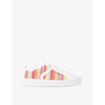 Carvela Womens Mult/other Daze Stripe Faux-leather Low-top Trainers Eur 37 / 4 Uk In Multi