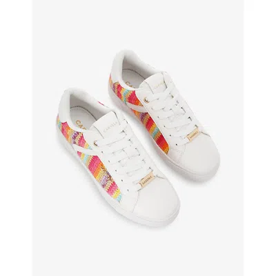 Carvela Womens Mult/other Daze Stripe Faux-leather Low-top Trainers Eur 37 / 4 Uk In Multi