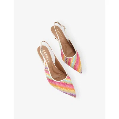 Carvela Womens Mult/other Positano Striped Woven Heels Eur 36 / 3 Uk In Multi