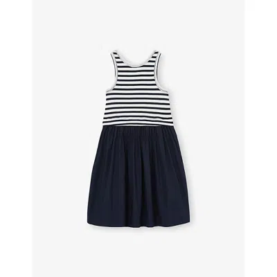 Reiss Girls' Striped Sleeveless Dress - Little Kid In Blue