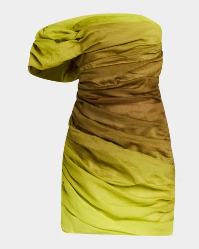 A.l.c . Kyler Ruched Strapless Cocktail Dress In Yellow