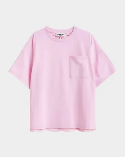 Essentiel Antwerp Hintern Lace Back T-shirt In Pink