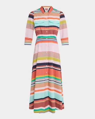 Essentiel Antwerp Hiced Striped Midi Shirtdress