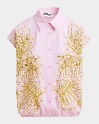 Essentiel Antwerp Hebraska Embroidered Button-front Shirt