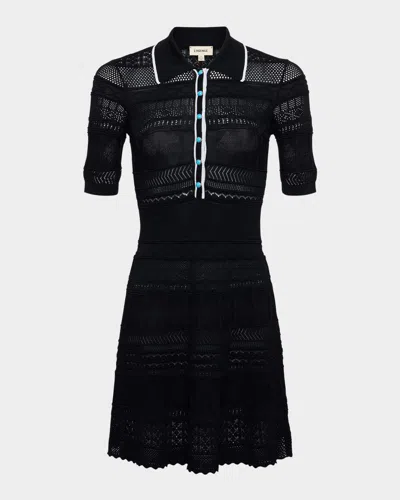 L Agence Dakoa Collared Flare Mini Dress
