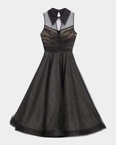 Bronx And Banco Charlotte Metallic Speckled Illusion Midi Dress