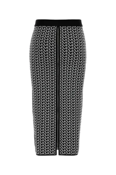 Michael Kors Embroidered Stretch Viscose Blend Skirt In Black