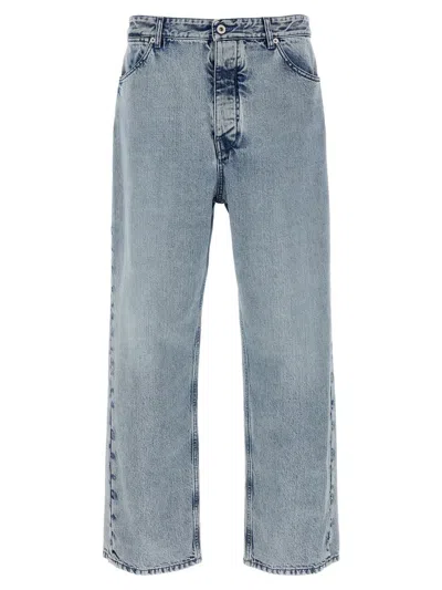 Jil Sander Antartic Blue Cotton 183 Aw 23 Treated Trousers In Brown