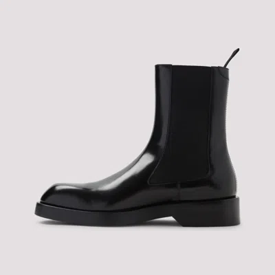 Jil Sander Calf Leather Chelsea Boots In Black
