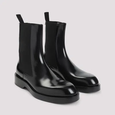 Jil Sander Calf Leather Chelsea Boots In Black