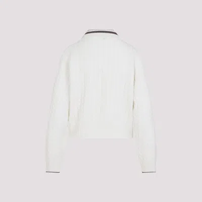 Brunello Cucinelli Sport Club Pullover With White Cashmere In White
