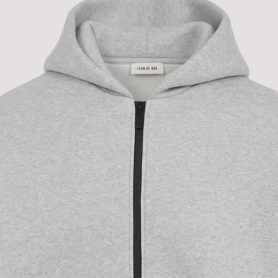 Fear Of God Relaxed Fit Grey Sweatshirt With Zip-up Front In Gray