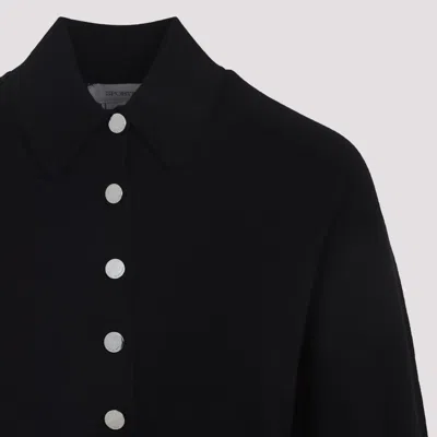 Sportmax Perseo Cropped Wool Cardigan Collar In Black