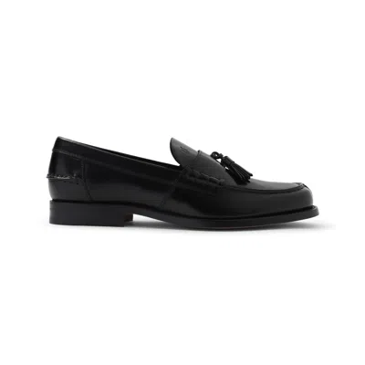 Tod's Nappa Leather Loafers With Decorative Tassel Design In Black