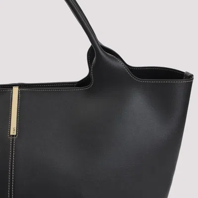 Tod's Black Leather Medium Tote Bag In Black