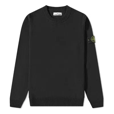 Stone Island Crew Neck Ribbed Trim Sweater In Gray