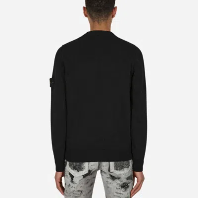 Stone Island Crew Neck Ribbed Trim Sweater In Gray