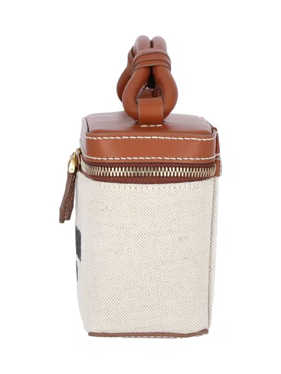 Balmain B-army Vanity Beige Canvas Bag