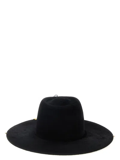 Ruslan Baginskiy Chain Strap Fedora Hats Black In Black