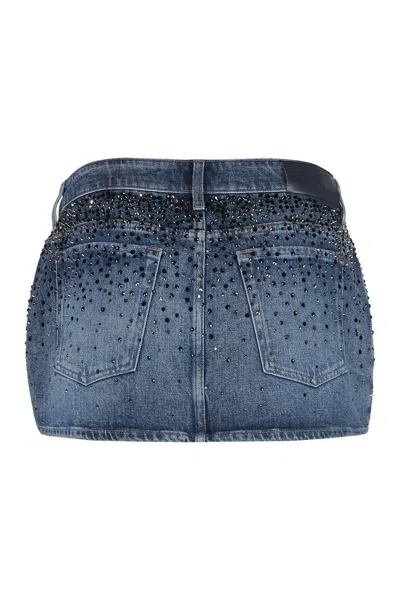 7 For All Mankind Elena Denim Mini Skirt