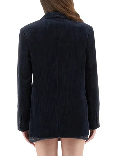 Apc A.p.c. Blue Cotton Jackets In Black