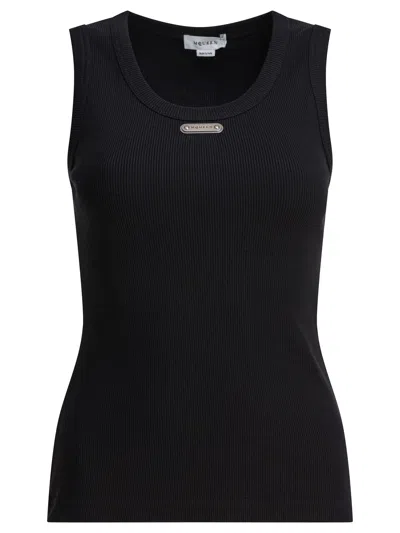 Alexander Mcqueen Ribbed Texture Sleeveless Top