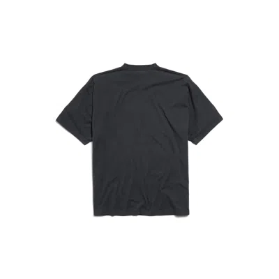 Balenciaga T-shirt Oversize In Cotone Ardesia  Uomo In Black