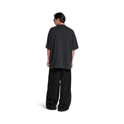Balenciaga T-shirt Oversize In Cotone Ardesia  Uomo In Black