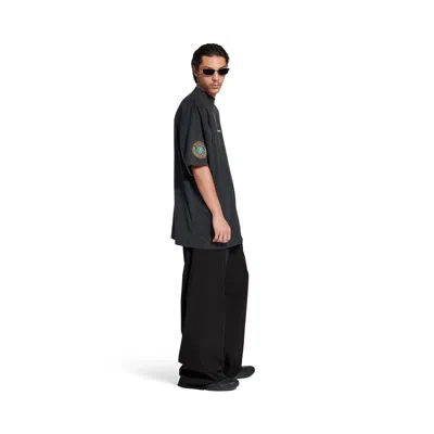 Balenciaga T-shirt Oversize In Cotone Ardesia  Uomo In Black