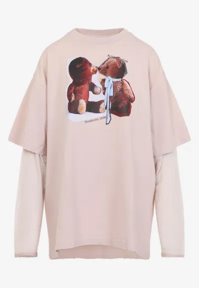 Acne Studios Distressed Crew Neck T-shirt With Mesh Sleeves